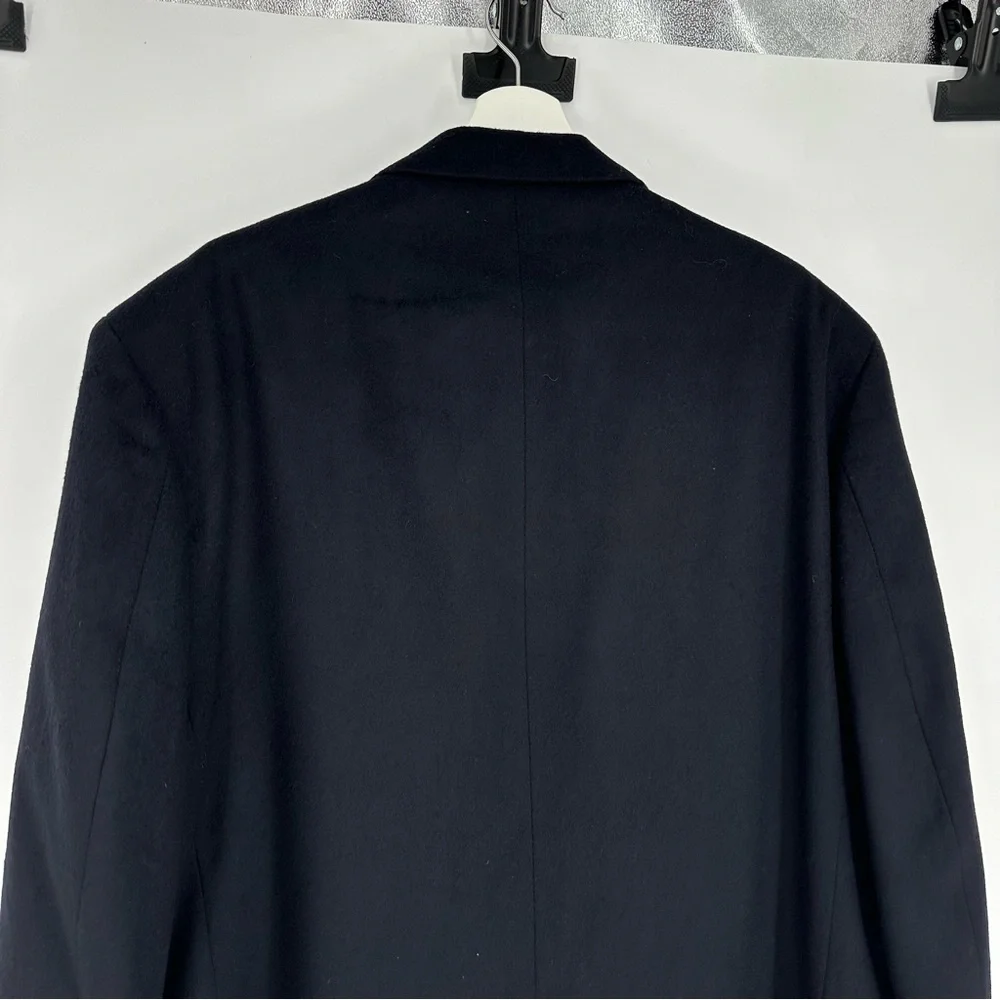 Oscar De La Renta Navy Blue Wool & Cashmere Blazer 48R